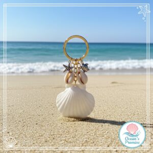 Móc khóa vỏ sò trắng